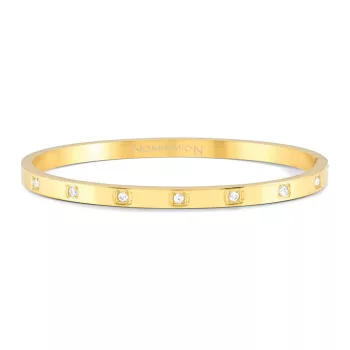   Nomination Pretty Bangles 029507/8/14/012 Thick Gold With White Cz női karperec 029514-012