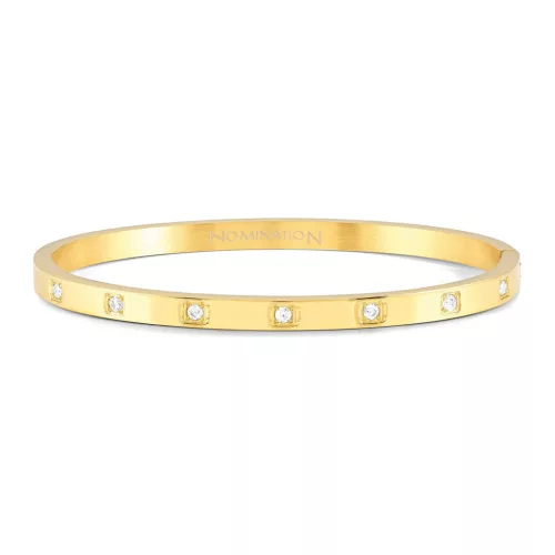 Nomination Pretty Bangles 029507/8/14/012 Thick Gold With White Cz női karperec 029514-012