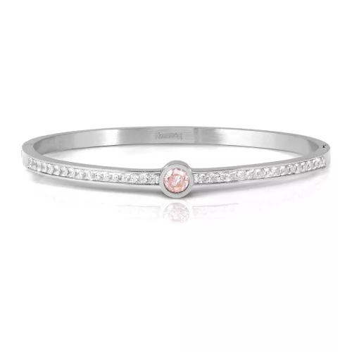 Nomination Pretty Bangles 029519/20/21/002 Stainless Steel With White & Pink Cz női karperec 029521-002