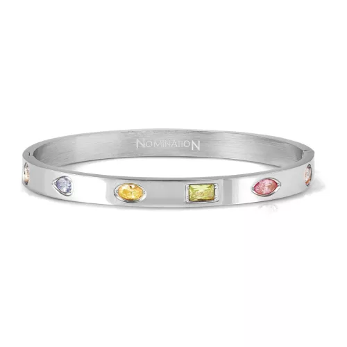 Nomination Pretty Bangles Satinshine 029531/32/33/005 Silver With Multicoloured Cz női karperec 029532-005