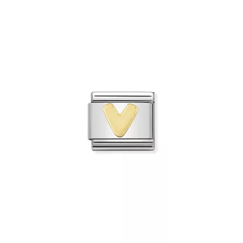 COMPOSABLE Classic LETTERS ezüst charm arany V 