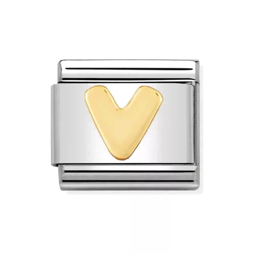 COMPOSABLE Classic LETTERS ezüst charm arany V 