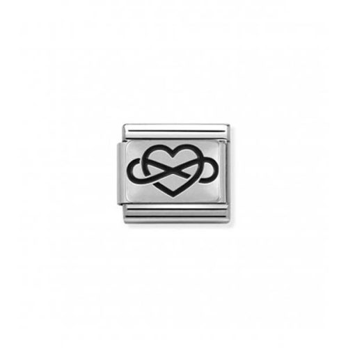 COMPOSABLE Classic PLATES OXIDIZED ezüst charm Infinity Heart