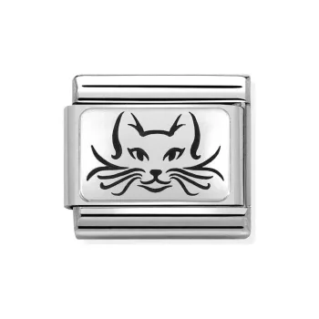 COMPOSABLE Classic OXYDISED PLATES ezüst charm Cat