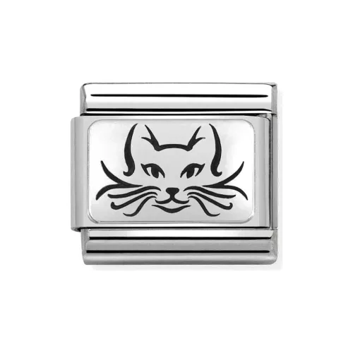 COMPOSABLE Classic OXYDISED PLATES ezüst charm Cat