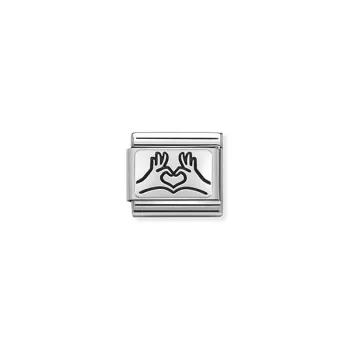 COMPOSABLE Classic OXYDISED PLATES ezüst charm Hands