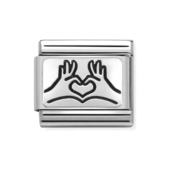 COMPOSABLE Classic OXYDISED PLATES ezüst charm Hands