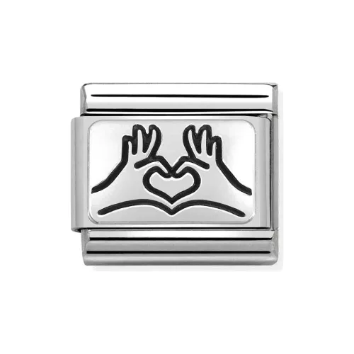 COMPOSABLE Classic OXYDISED PLATES ezüst charm Hands