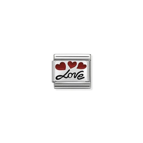 COMPOSABLE CL OXIDIZED PLATES ezüst charm Love