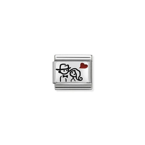 COMPOSABLE CL OXIDIZED PLATES ezüst charm Couple