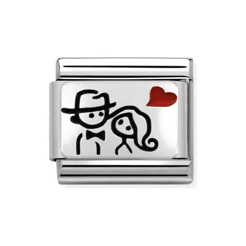 COMPOSABLE CL OXIDIZED PLATES ezüst charm Couple