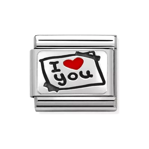COMPOSABLE CL OXIDIZED PLATES ezüst charm I Love You 