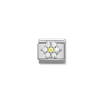 COMPOSABLE CL SYMBOLS ezüst charm White-Yellow Flower