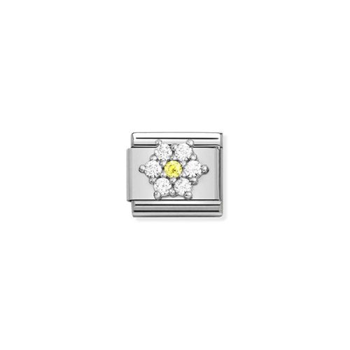 COMPOSABLE CL SYMBOLS ezüst charm White-Yellow Flower