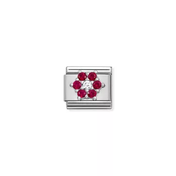 COMPOSABLE CL SYMBOLS ezüst charm Red-White Flower