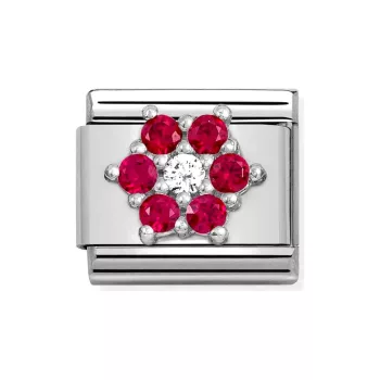COMPOSABLE CL SYMBOLS ezüst charm Red-White Flower