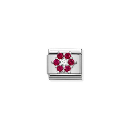 COMPOSABLE CL SYMBOLS ezüst charm Red-White Flower