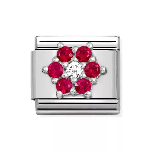 COMPOSABLE CL SYMBOLS ezüst charm Red-White Flower