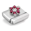 COMPOSABLE CL SYMBOLS ezüst charm Red-White Flower