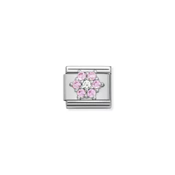 COMPOSABLE CL SYMBOLS ezüst charm Pink-White Flower
