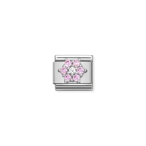 COMPOSABLE CL SYMBOLS ezüst charm Pink-White Flower