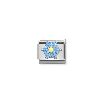 COMPOSABLE CL SYMBOLS ezüst charm Blue-White Flower