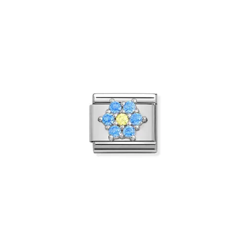 COMPOSABLE CL SYMBOLS ezüst charm Blue-White Flower
