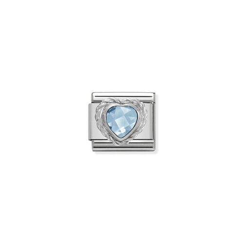 COMPOSABLE CL HEART FACETED ezüst charm Light Blue
