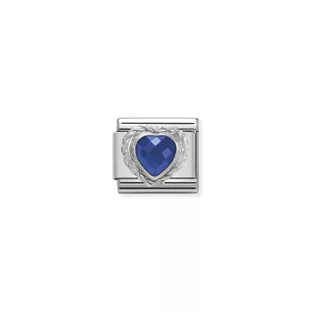 COMPOSABLE CL HEART FACETED ezüst charm Blue