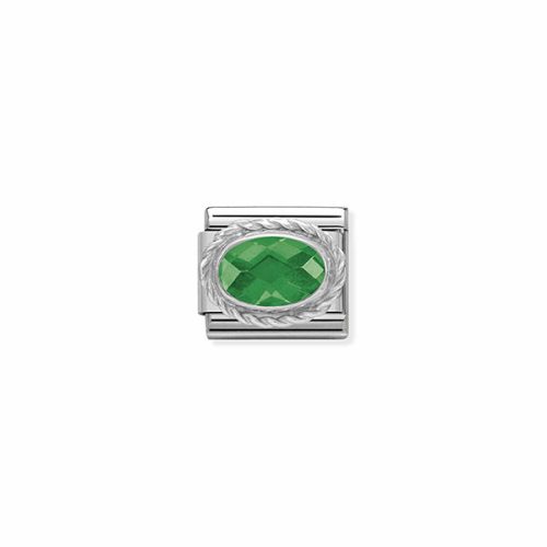 COMPOSABLE Classic FACETED CZ ezüst charm Emerald Green