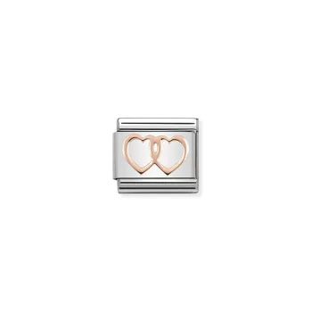   COMPOSABLE Classic SYMBOLS ezüst charm rosegold Bouble Hearts