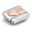 COMPOSABLE Classic SYMBOLS ezüst charm rosegold Feet with Heart