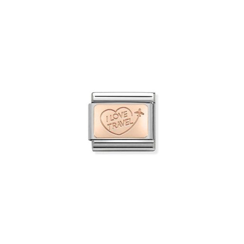 COMPOSABLE Classic SYMBOLS PLATE rosegold charm I Love Travel 