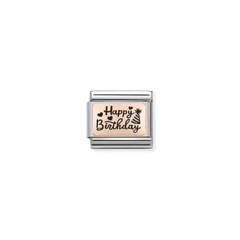 COMPOSABLE Classic PLATES rosegold charm Happy Birthday