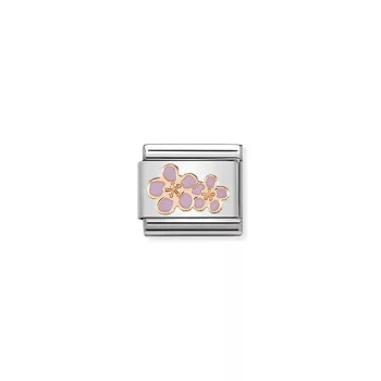   COMPOSABLE Classic SYMBOLS ezüst charm rosegold Peach Flowers