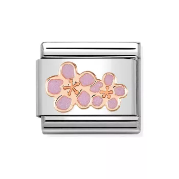   COMPOSABLE Classic SYMBOLS ezüst charm rosegold Peach Flowers