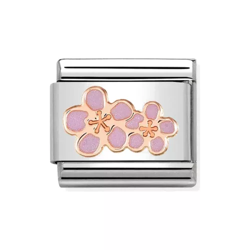 COMPOSABLE Classic SYMBOLS ezüst charm rosegold Peach Flowers