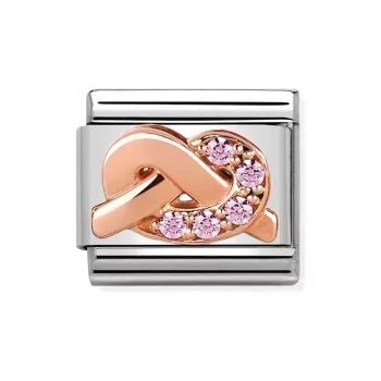 COMPOSABLE Classic Symbols ezüst charm rosegold Pink Knot 