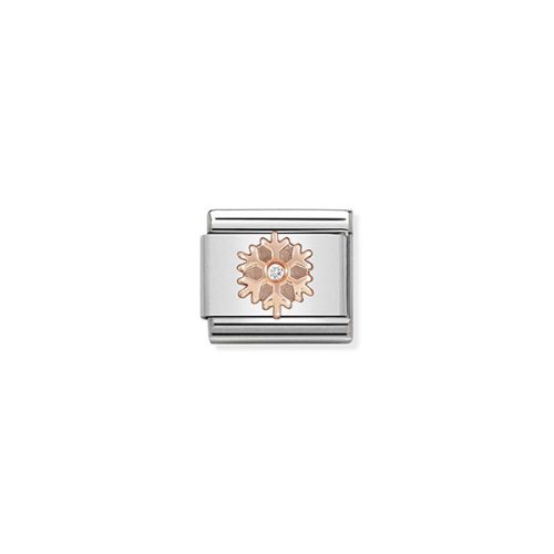COMPOSABLE Classic Symbols ezüst charm rosegold Snowflake with CZ