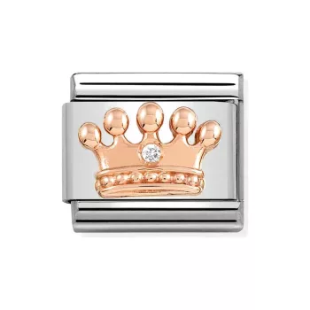   COMPOSABLE Classic Symbols ezüst charm rosegold Crown with CZ