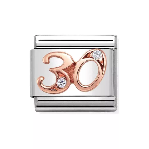 COMPOSBLE Clasic NUMBERS ezüst charm rosegold 30