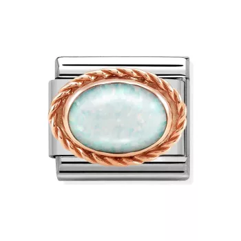   COMPOSABLE Classic RICH SETTING STONE ezüst charm White Opal