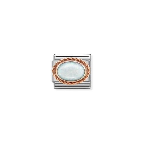 COMPOSABLE Classic RICH SETTING STONE ezüst charm White Opal