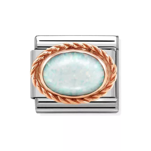 COMPOSABLE Classic RICH SETTING STONE ezüst charm White Opal