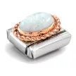 COMPOSABLE Classic RICH SETTING STONE ezüst charm White Opal