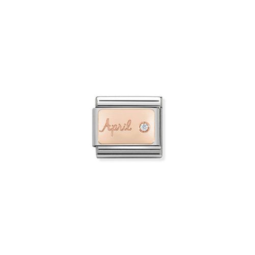 COMPOSABLE Classic STONE of MONTH rosegold charm April Diamond 