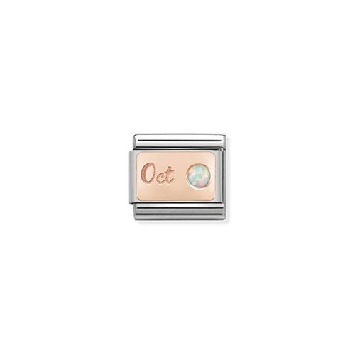 COMPOSABLE Classic STONE of MONTH rosegold charm October White Opal