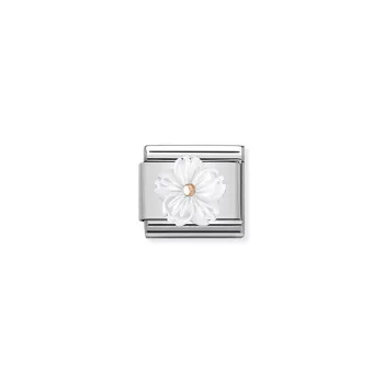 COMPOSABLE Classic STONE SYMBOLS ezüst White Flower 