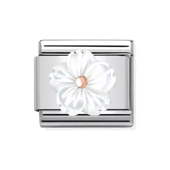 COMPOSABLE Classic STONE SYMBOLS ezüst White Flower 