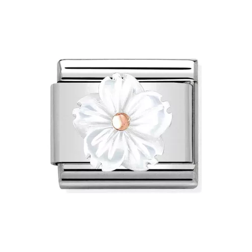 COMPOSABLE Classic STONE SYMBOLS ezüst White Flower 